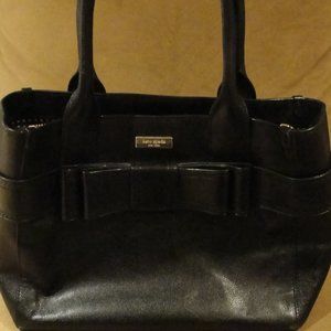 Kate Spade Black Leather Bow Handbag